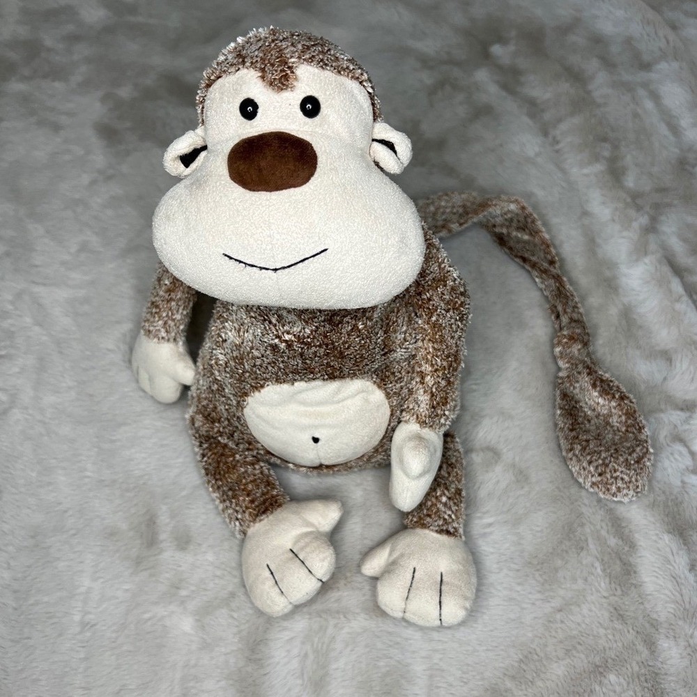 Rare Retired Jellycat Tum Tum Monkey Plush Speckled Stuffed Animal Long Tail